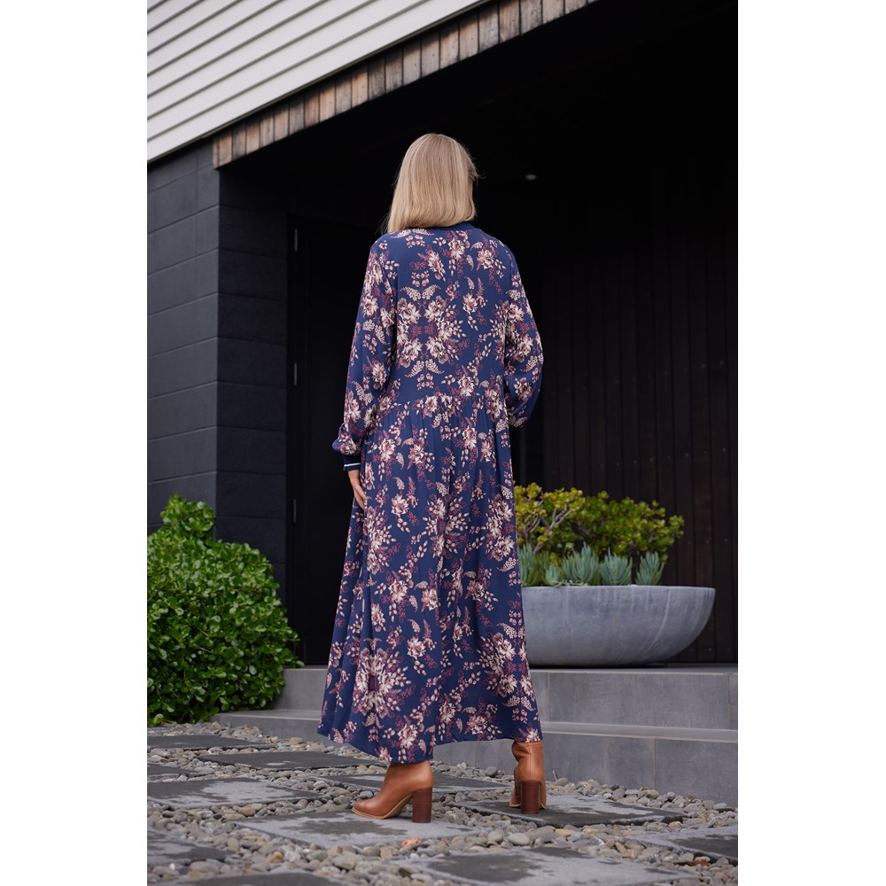 Riley Tulip Tapestry Blue Dress